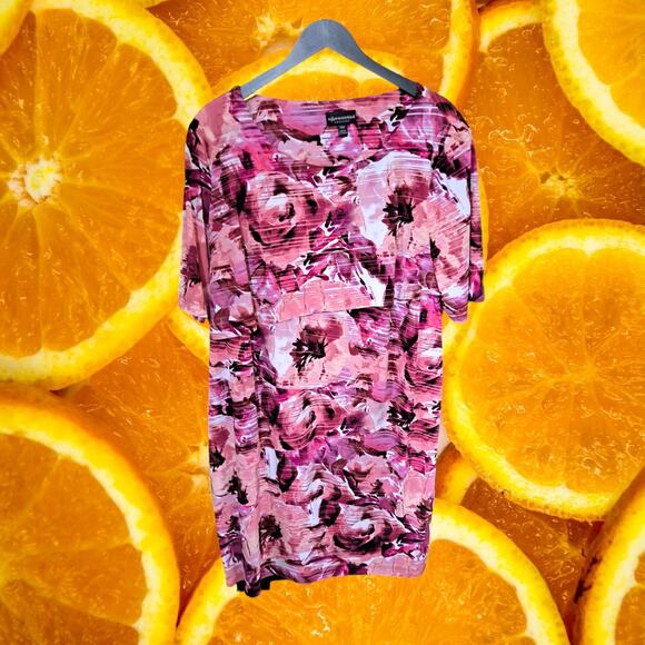 Connected Apparel Short Sleeve Pink Floral Dress Size 18W - Picture 3 of 9